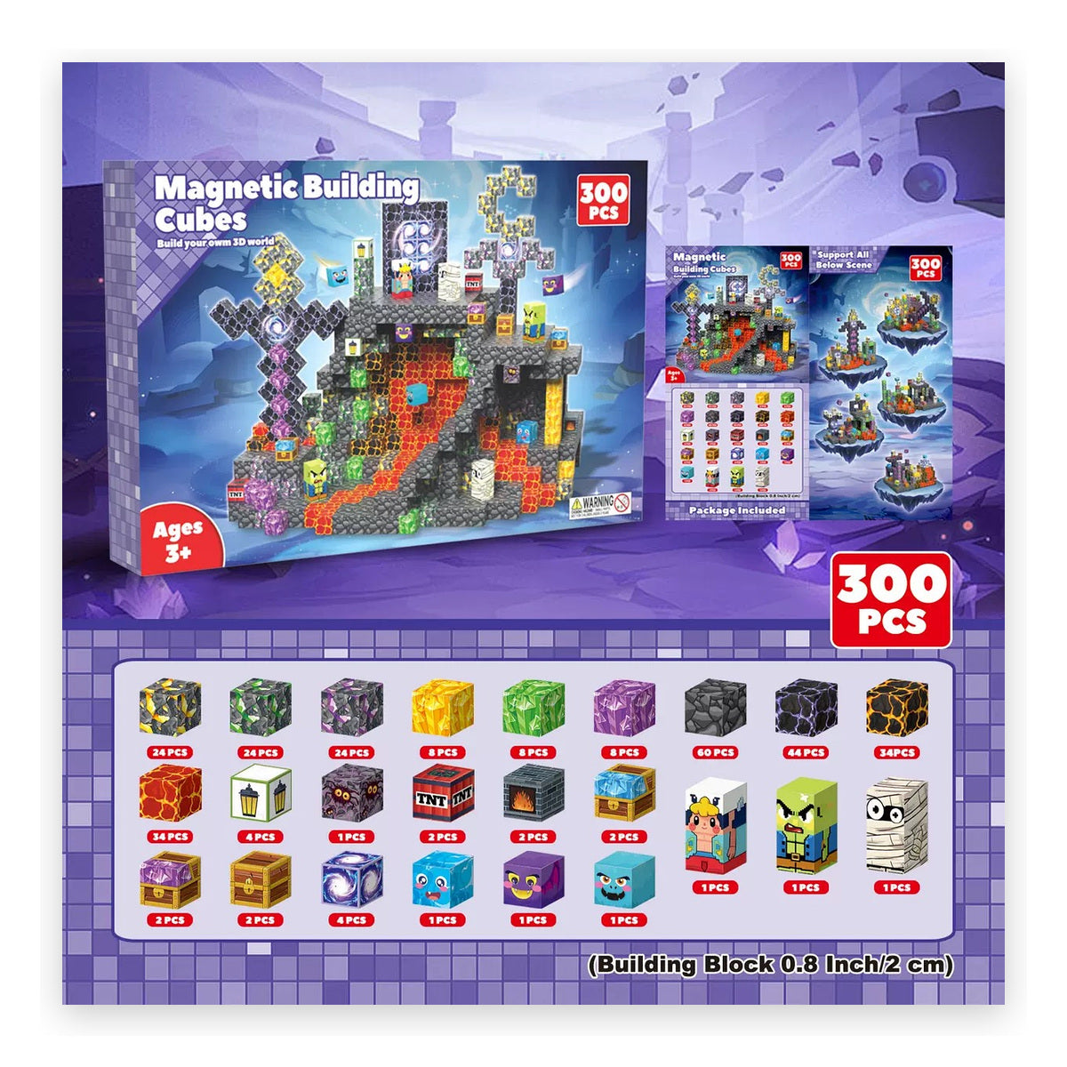300 PCS Creative DIY Blocks - Grand Crystal City Theme