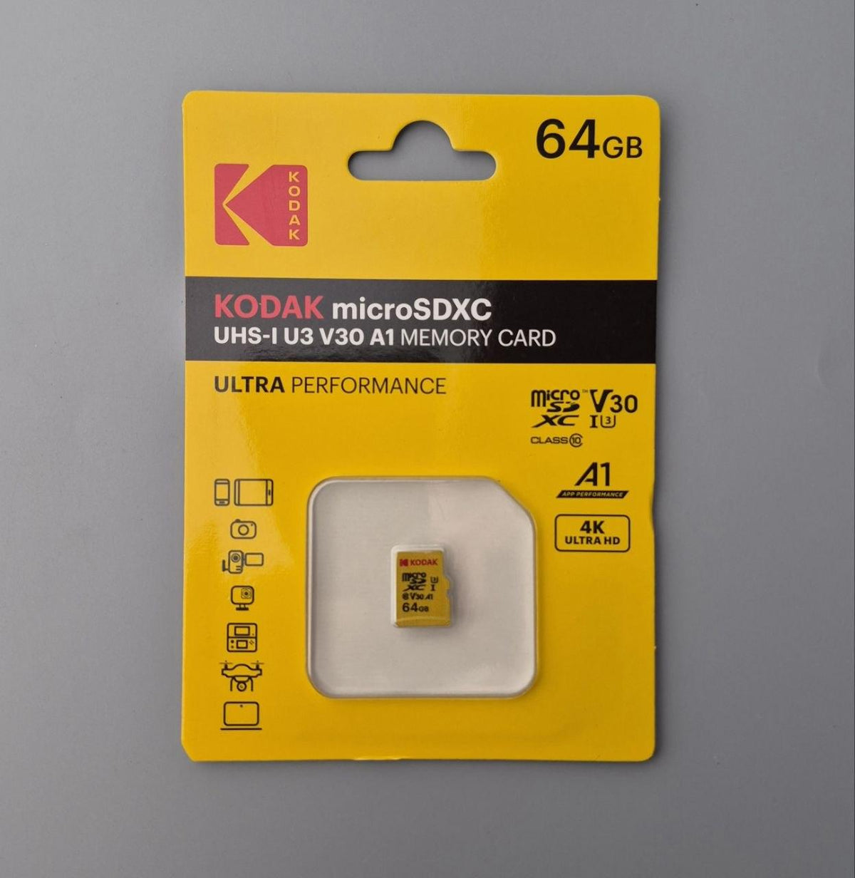 Kodak 64GB microSDXC memory card and adapter