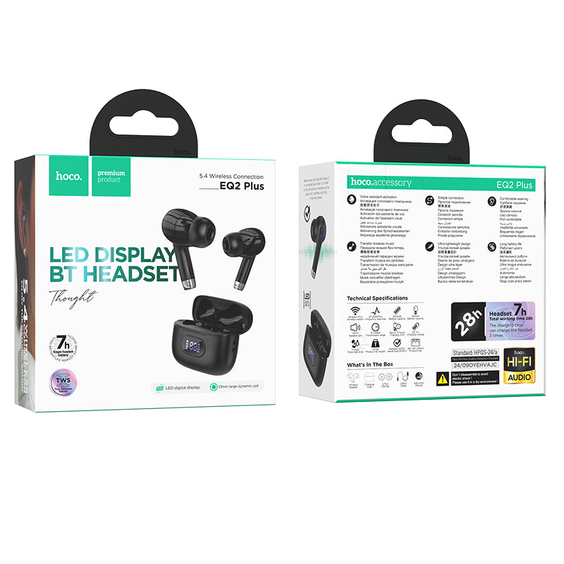 Hoco EQ2 Plus Thought true wireless BT headset - black