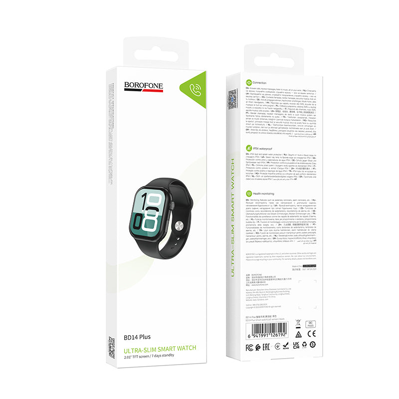 BOROFONE BD14 Plus Smart watch call version - Black