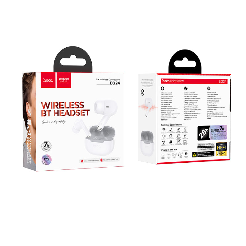 Hoco EQ24 True Wireless Bluetooth Earbuds - white star