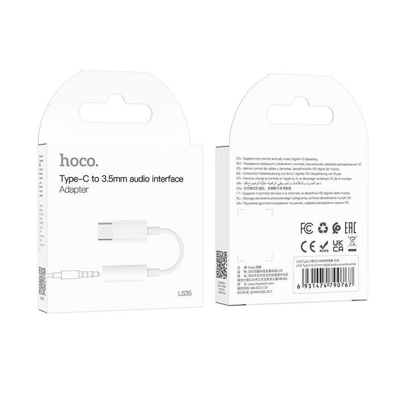 Hoco LS35 USB-C to 3.5mm digital audio converter - White