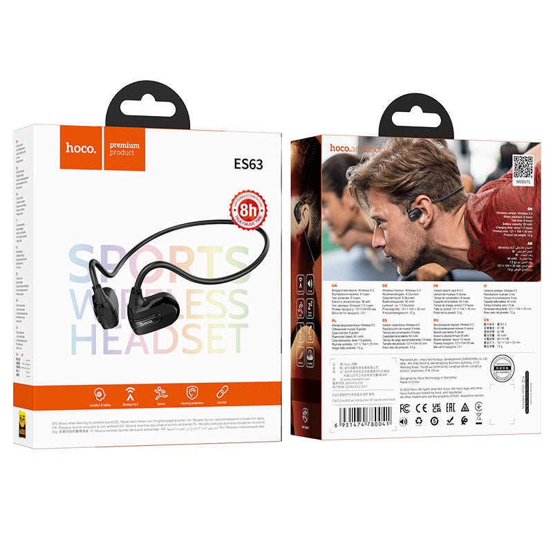Hoco ES63 Graceful air conduction BT earphones - Black