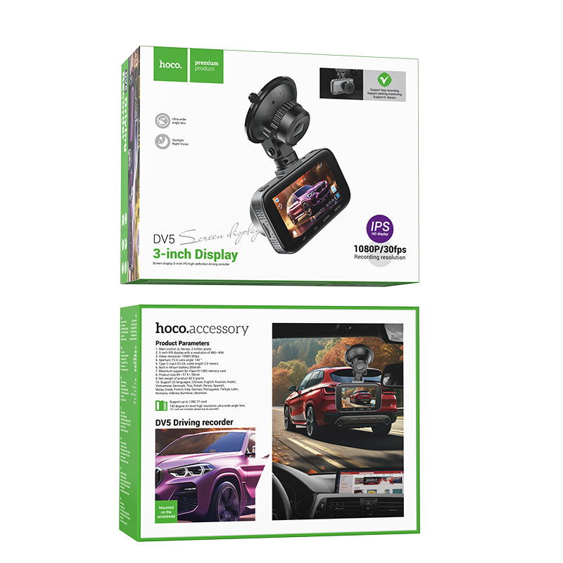 Hoco DV5 Driving recorder with 3-inch display - iron gray