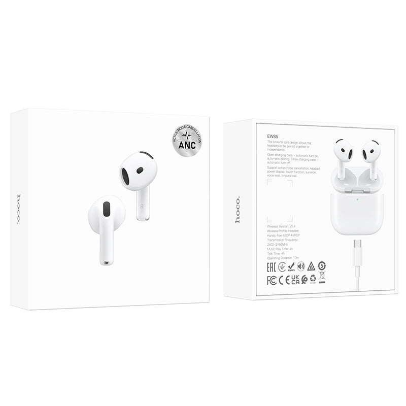 Hoco EW85 True wireless ANC Active Noise Cancellation BT headset - White