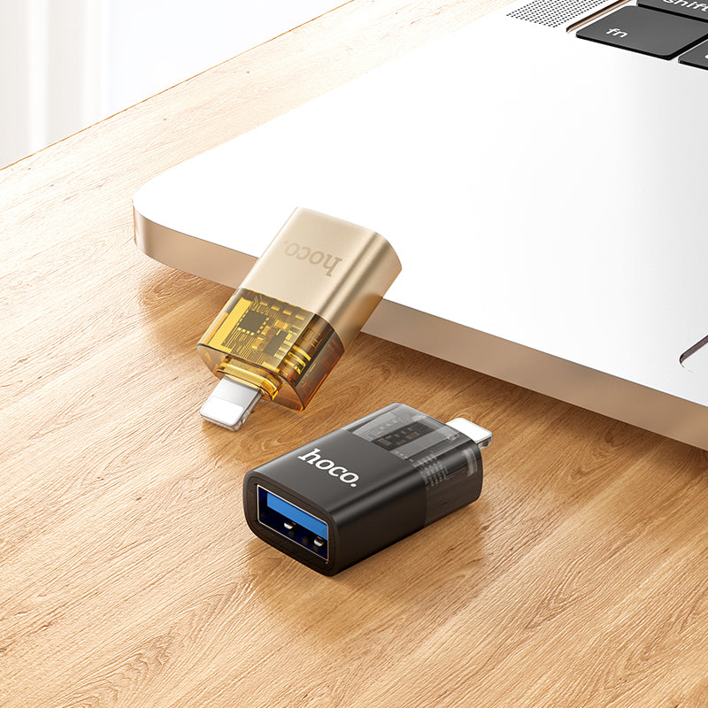 Hoco UA36 Lightinng Male to USB-A Female OTG Adapter - Black