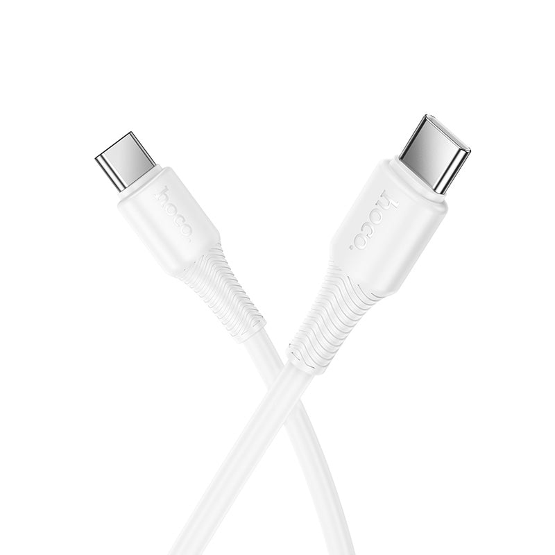 Hoco X120 USB-C to USB-C Bend-Resistant 60W charging data cable C to C(packaged) - White