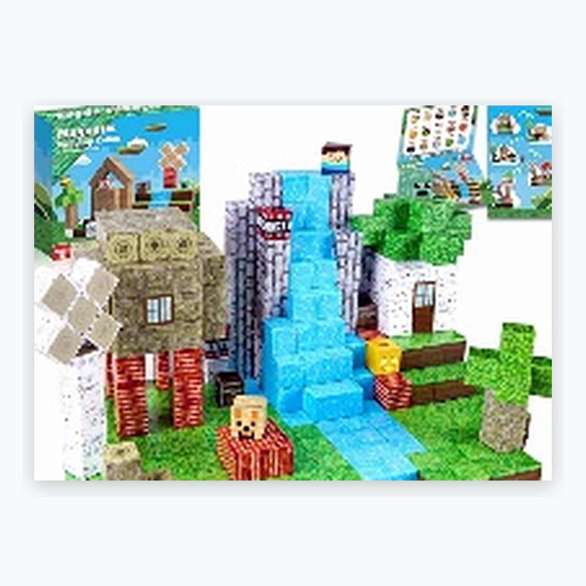 100 PCS Creative DIY Blocks - Jungle Waterfall Theme
