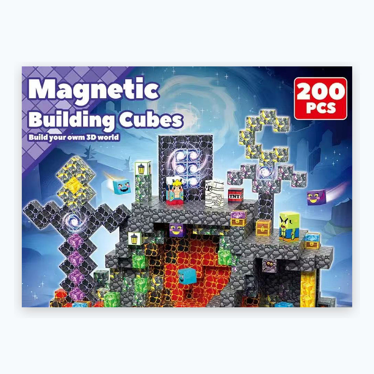 200 PCS Creative DIY Blocks - Crystal City Theme