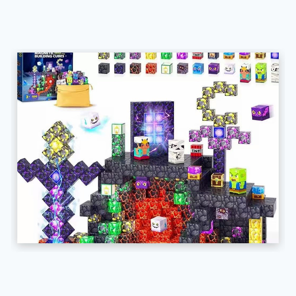 100 PCS Creative DIY Blocks - Crystal City Theme