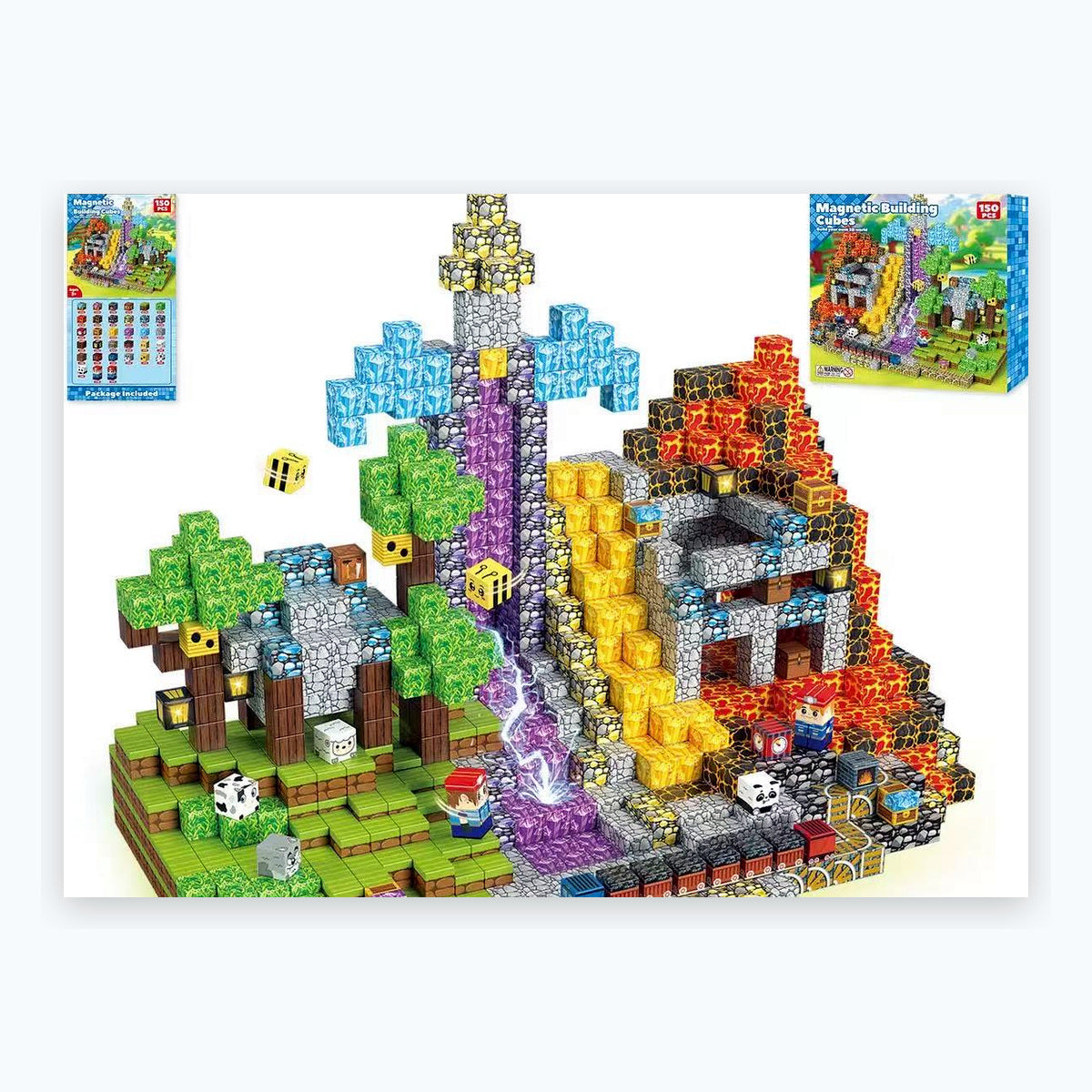 150 PCS Creative DIY Blocks - Crystal Mine Cave Theme