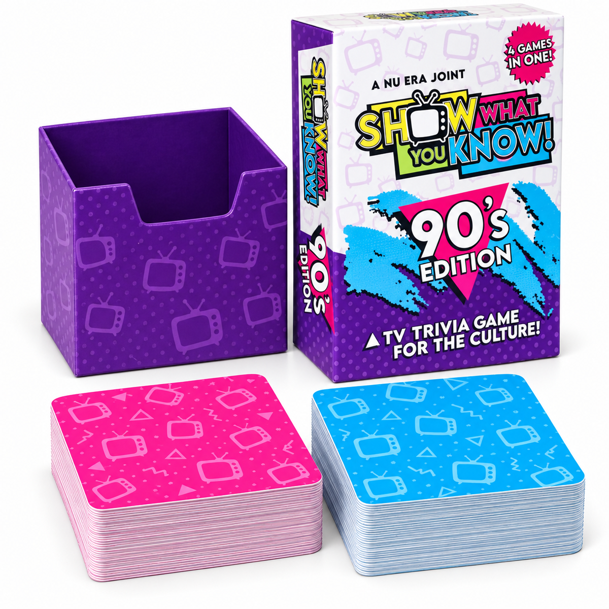 Show What You Know pink and blue card decks