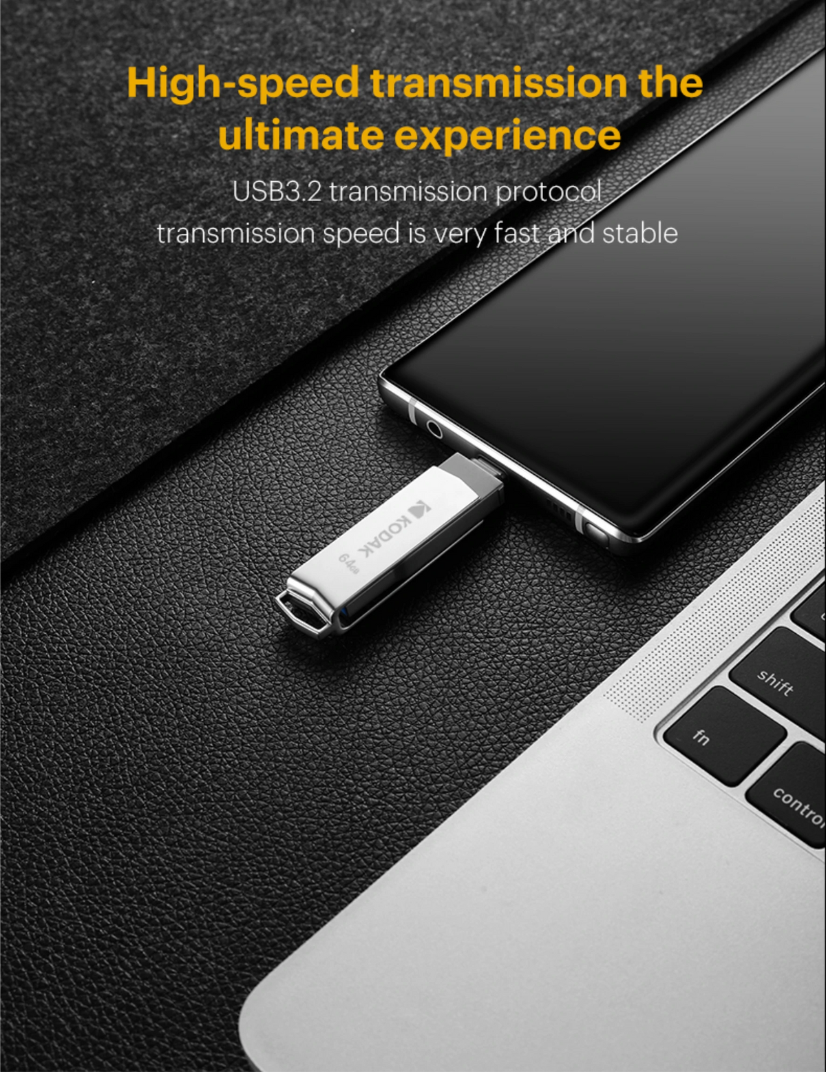 Kodak K273 128GB dual flash drive view 3