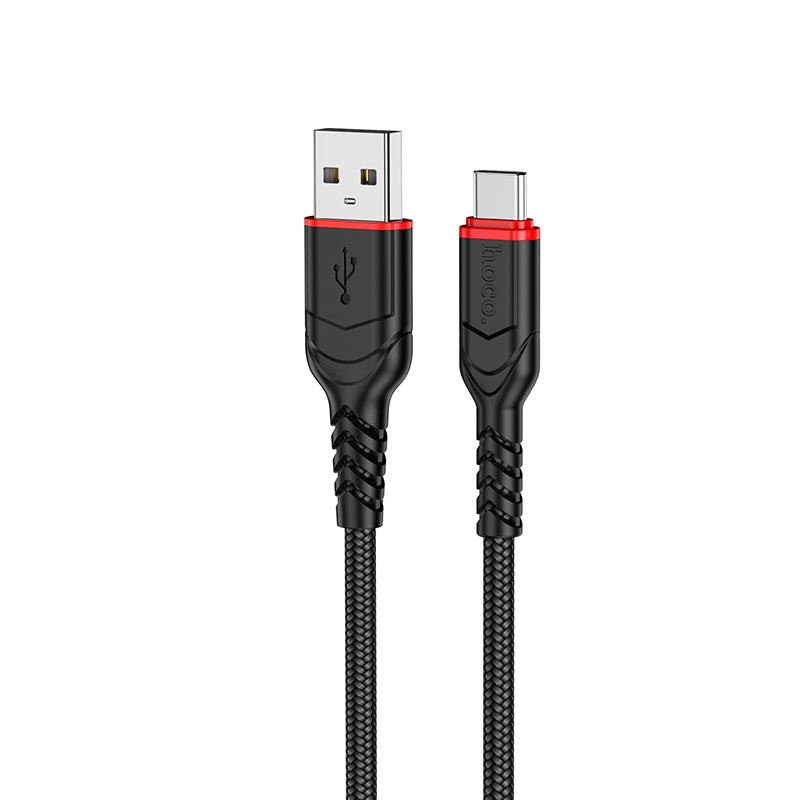 Hoco X59 300cm USB-A To USB-C Victory charging data cable USB-C - Black