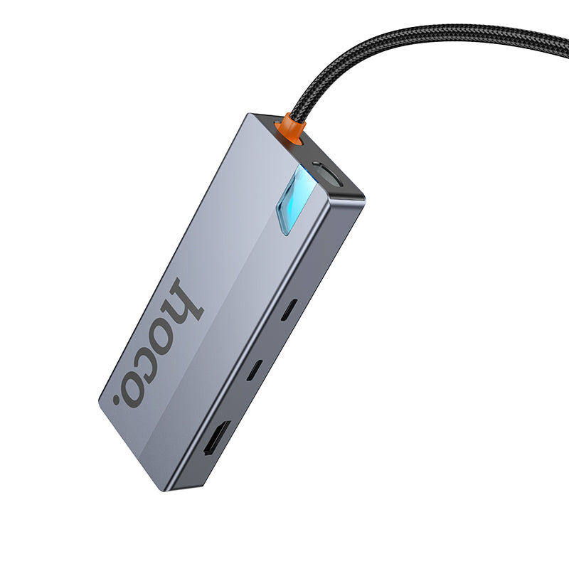 Hoco HB52 8-in-1 multi-function converter HDMI RJ45 SD TF PD Type-C3.0 USB3.0 2 - deep space gray
