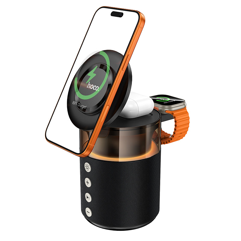 Hoco DWQ05 All in 1 Sunset BT speaker with wireless charger - Black