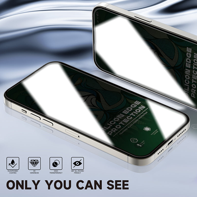 iPhone 16 LITO D Ultra Silicone Edge Privacy Full Glass - Clear