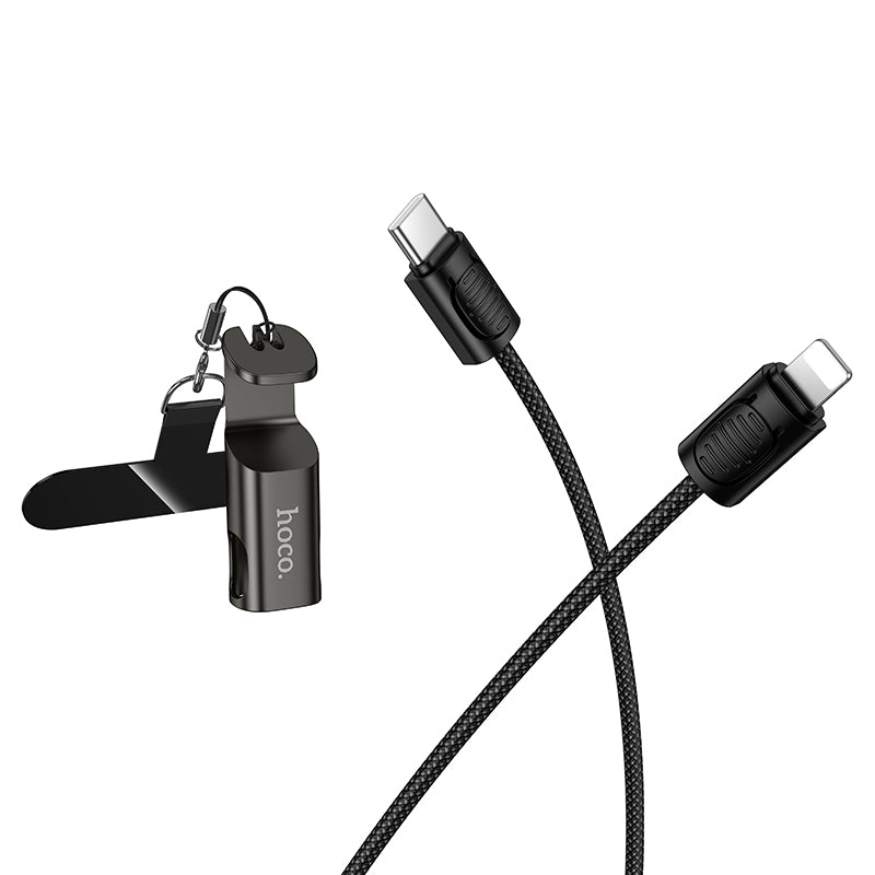 Hoco X126 Experto PD30W lanyard charging data cable iP(L=0.35M) - Black