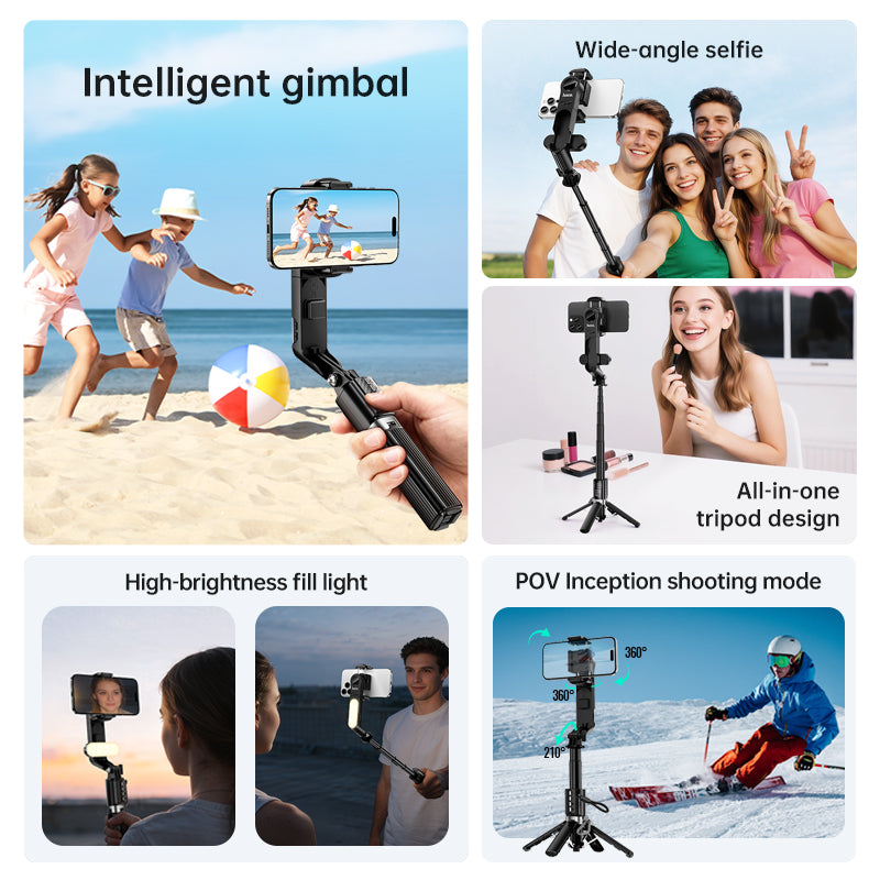 Hoco DYY06 Mini Gimbal 104cm handheld stabilizer selfie stick - Black