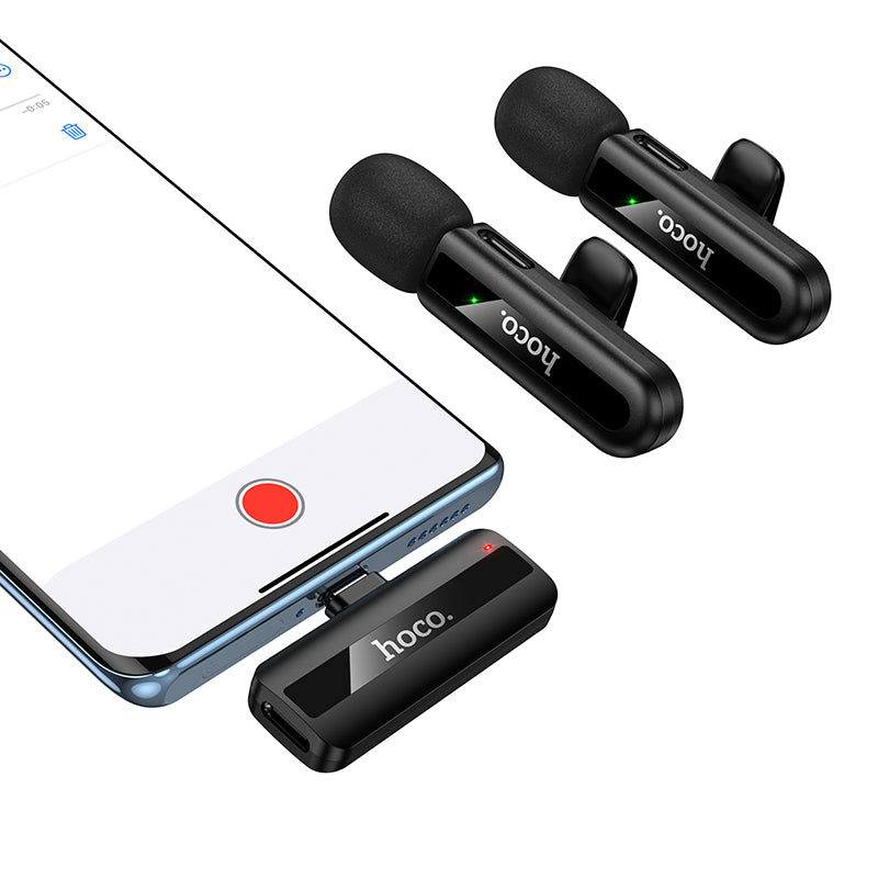 Hoco L20A Fair dual-mic wireless microphone(iP/Type-C) - Black