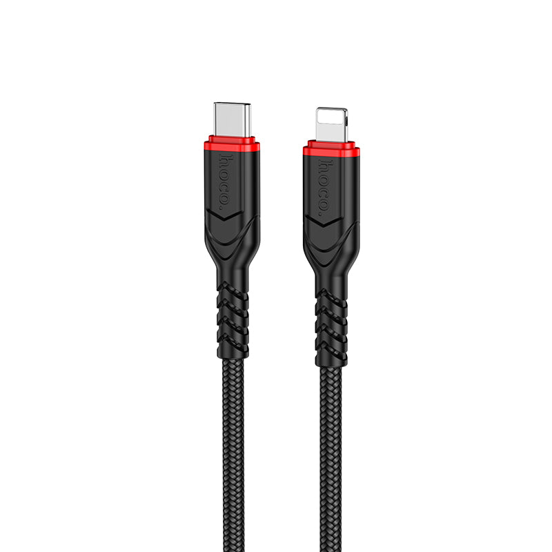 Hoco X59 300cm USB-C To Lightning Victory PD charging data cable iP - Black