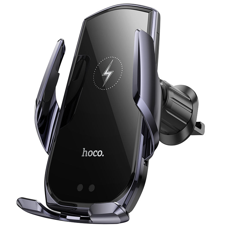 Hoco CA202 Plus Enlightener infrared induction wireless charging car holder(air outlet) - Black