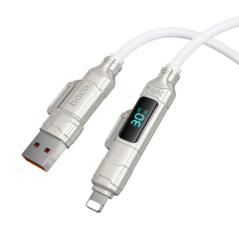 Hoco U152 240W Fortune 4-in-1 charging data cable with display USB/C to iP/C - Black