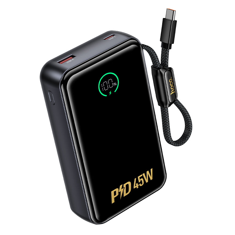 Hoco Q54 PD45W 20000mAh Shine power bank with cable - Black