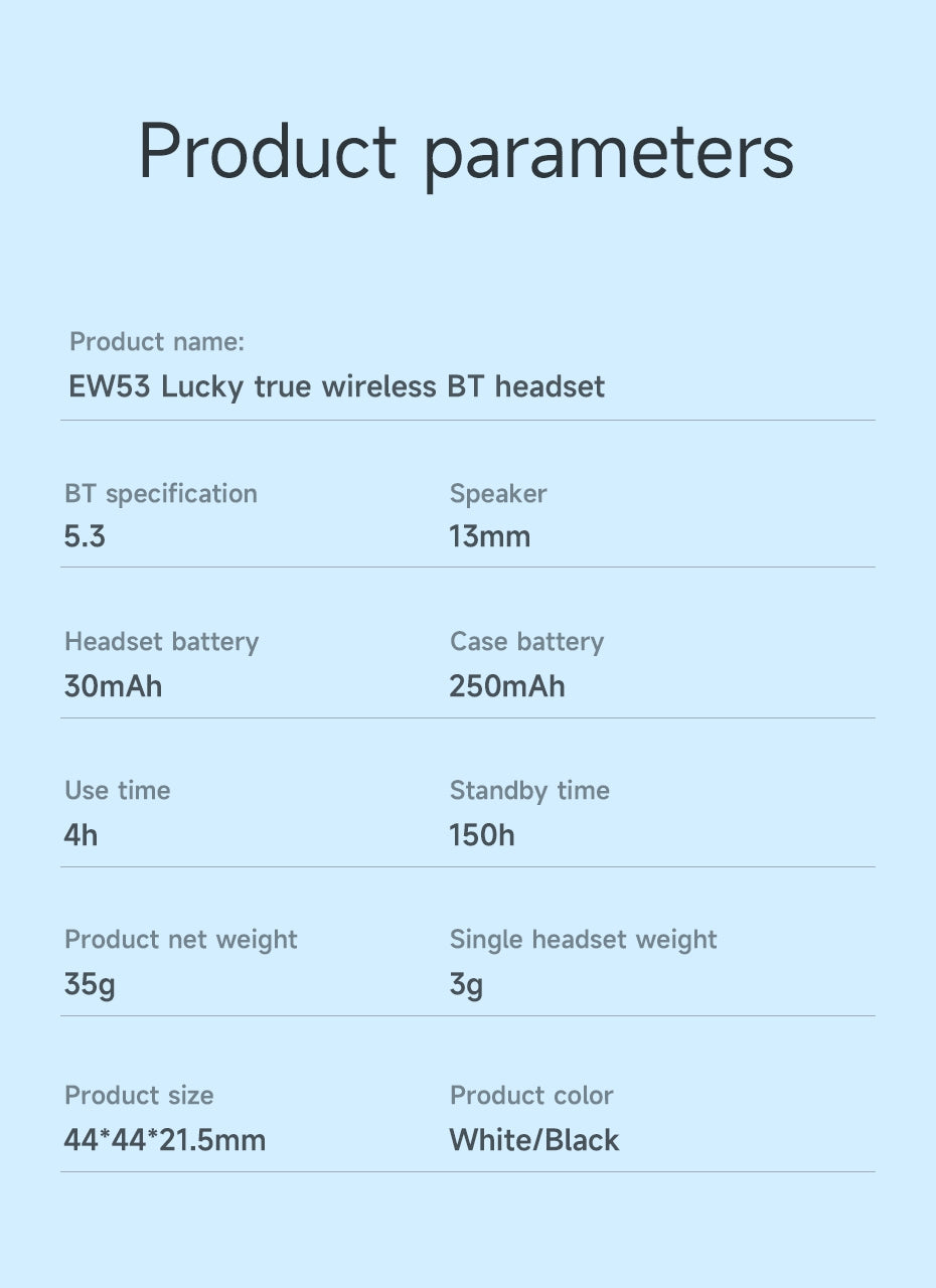 Hoco EW53 Lucky True Wireless Earphones - Black