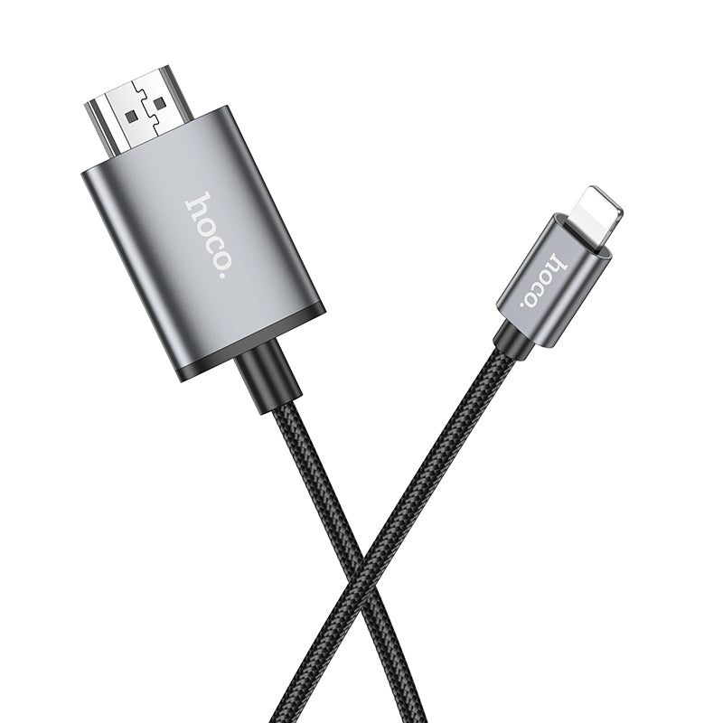 Hoco UA27 HD on-screen cableLightning Male To HDMI Male - Metal grey