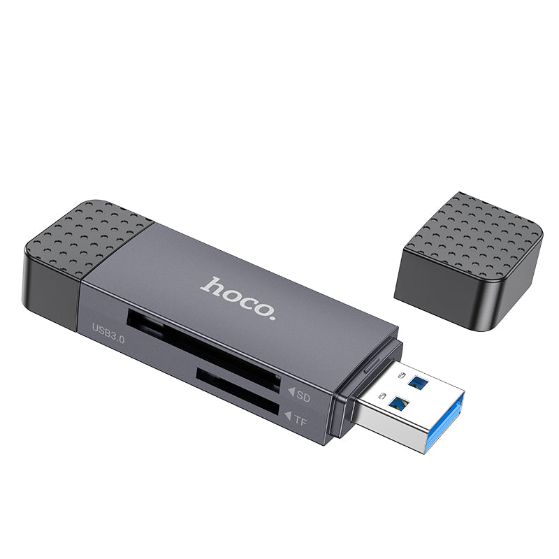 Hoco HB45 Spirit 2-in-1 USB/USB-C 3.0 card reader - metal gray