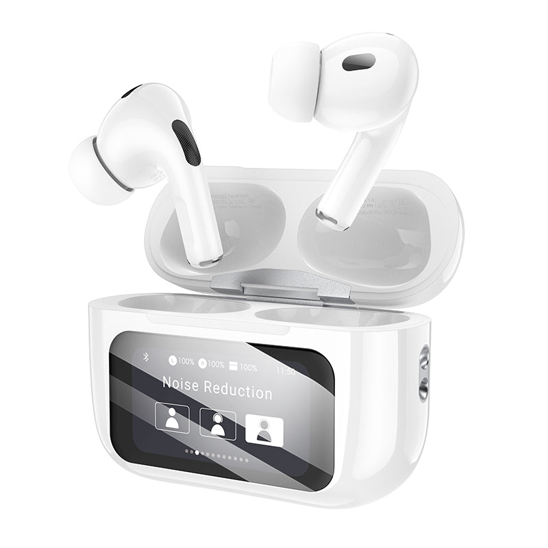 BOROFONE BW76 ANC Touchscreen True Wireless Earbuds - White