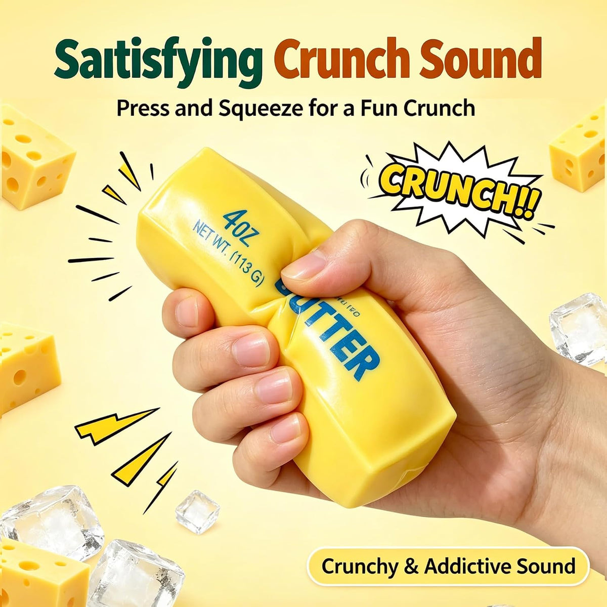 Salted Butter crunchy squeeze sound demonstration