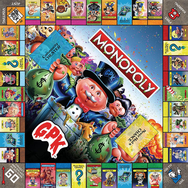 Garbage Pail Kids MONOPOLY rear box artwork