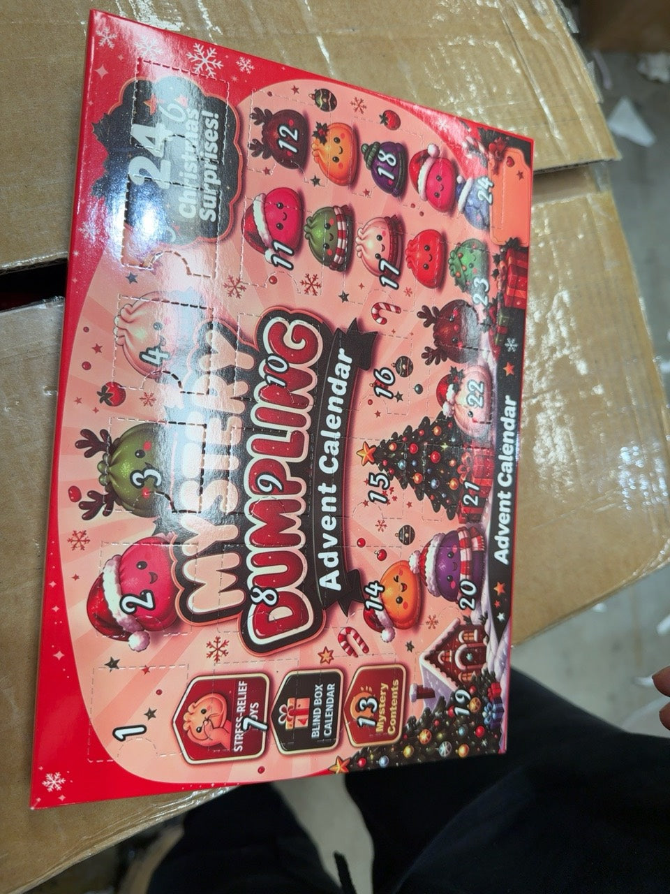 Actual Mystery Dumpling calendar showing numbered surprise doors