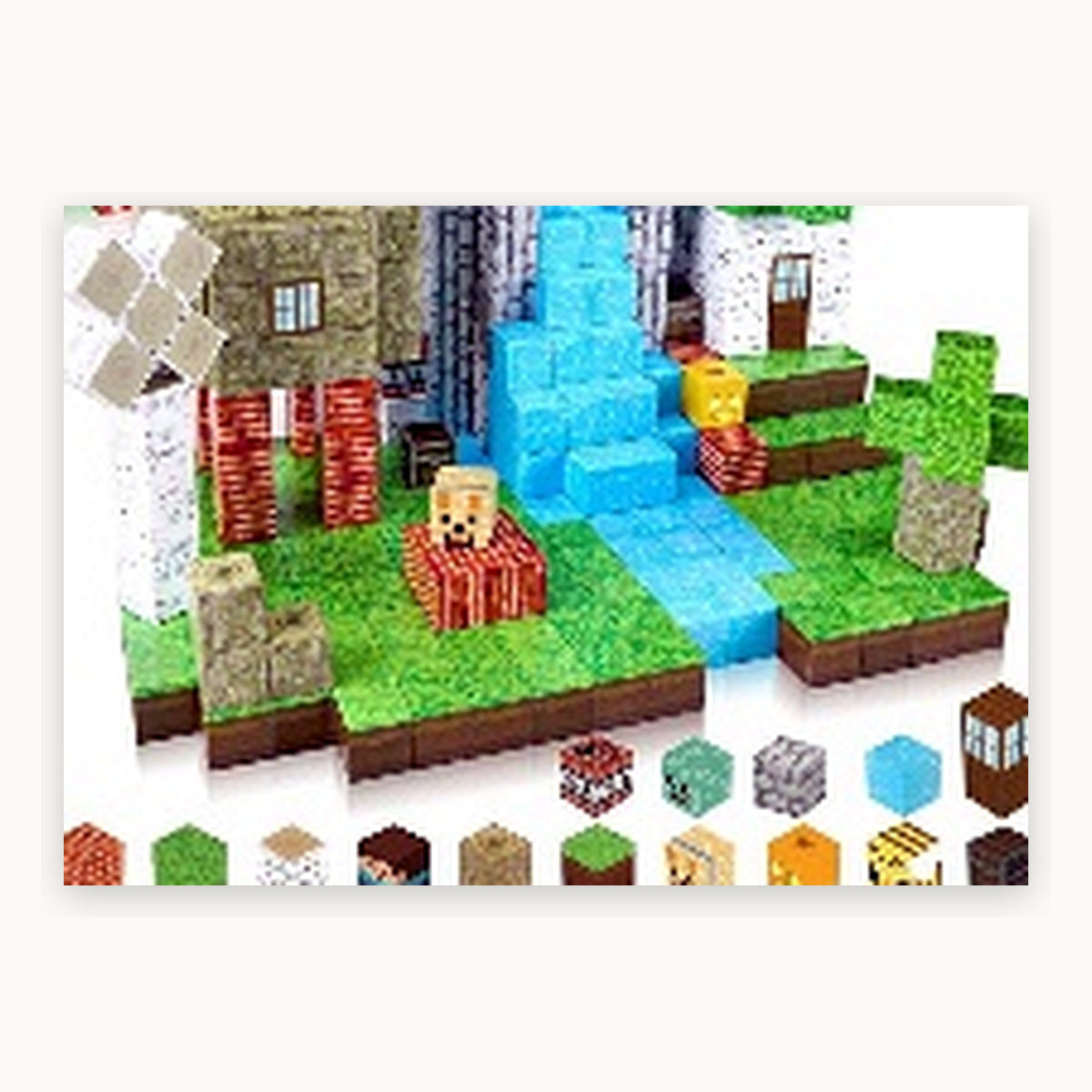 100 PCS Creative DIY Blocks - Jungle Waterfall Theme