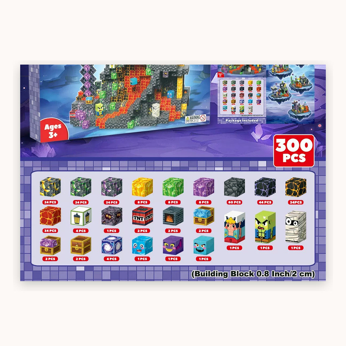 300 PCS Creative DIY Blocks - Grand Crystal City Theme