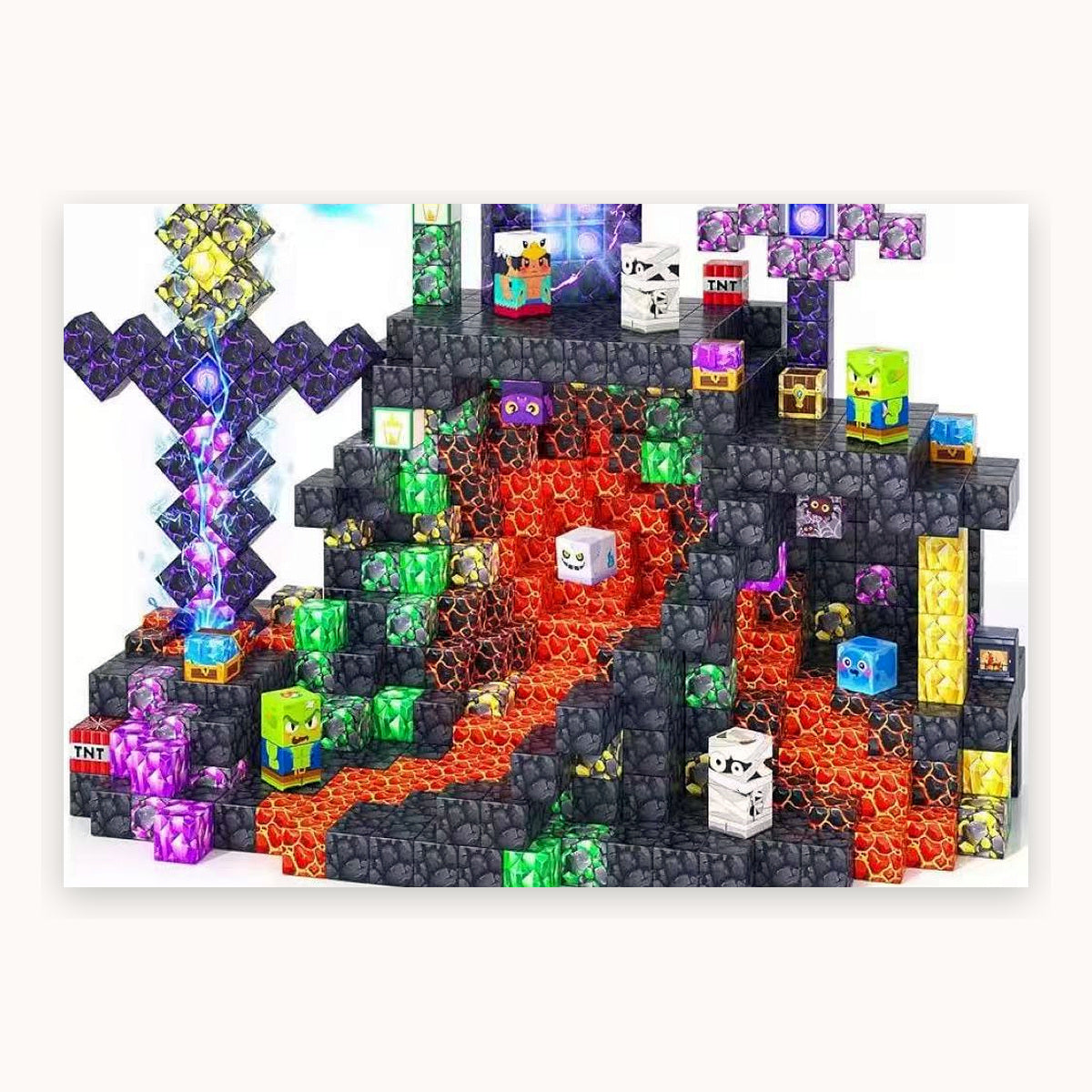 100 PCS Creative DIY Blocks - Crystal City Theme