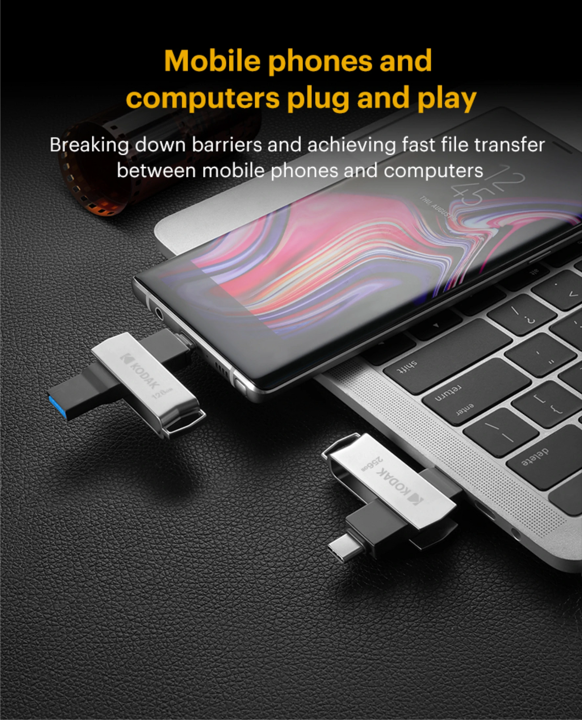 Kodak K273 128GB dual flash drive view 4