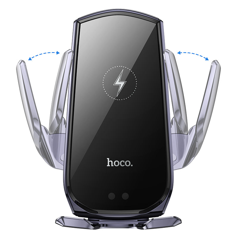 Hoco CA202 Plus Enlightener infrared induction wireless charging car holder(air outlet) - Black