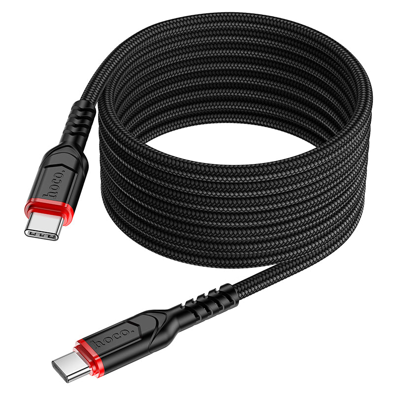 Hoco X59 100cm USB-C To USB-C Victory 60W charging data cable - Black