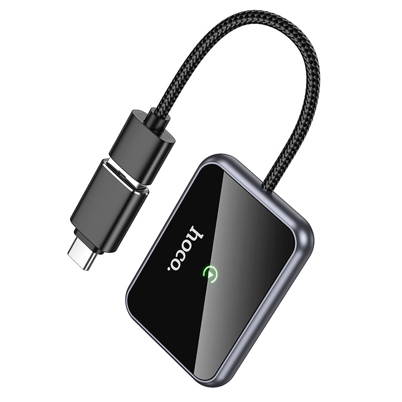 Hoco HU1 Way car wireless CarPlay adapter - metal grey