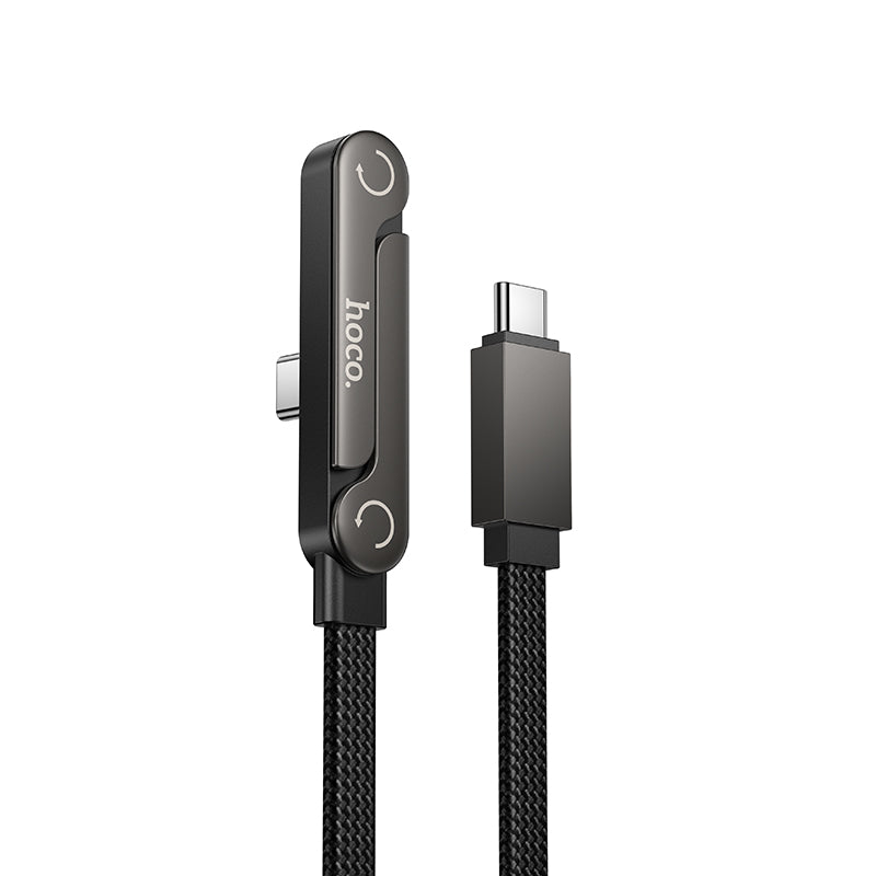 Hoco U150 Stand Cable Exquisite bracket 60W charging data cable C to C - Black