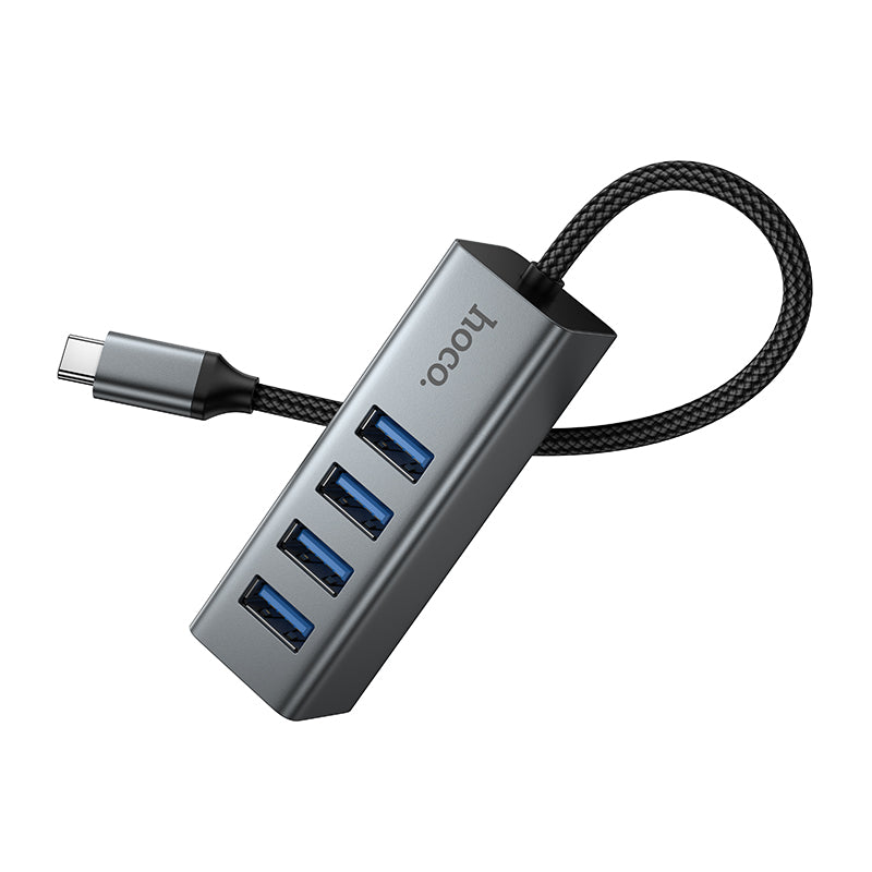 Hoco HB1C 4-in-1 converter(USB-C to USB3.0*4) - Metal gray