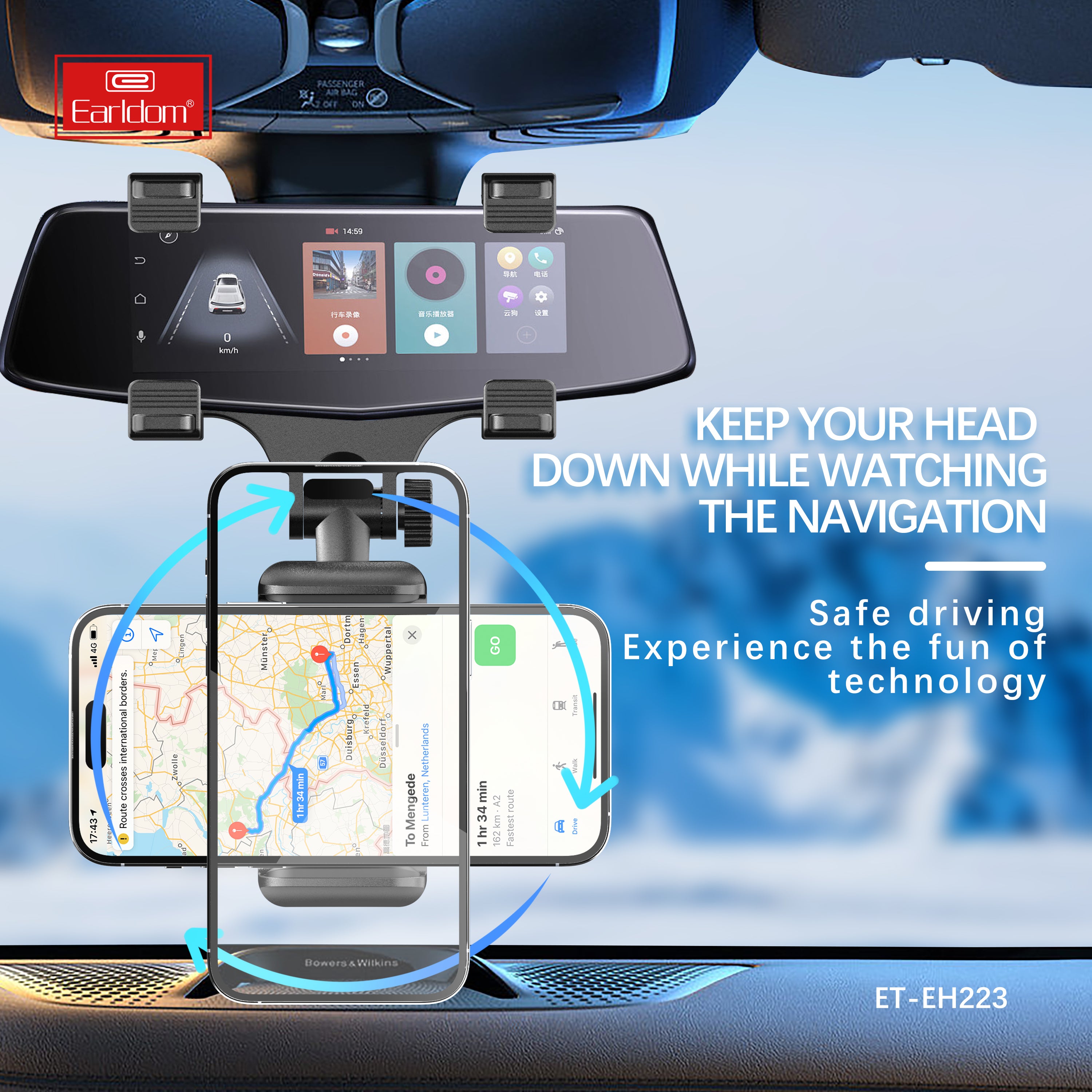 Universal Car Rear View Mirror Mount EH223