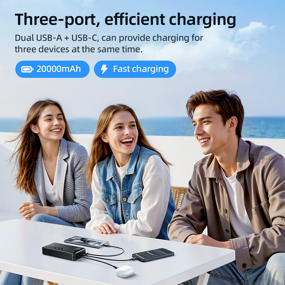 Hoco J154A CCC 20000mAh 22.5W+PD20W Victorious fully compatible power bank(20000mAh) - Black