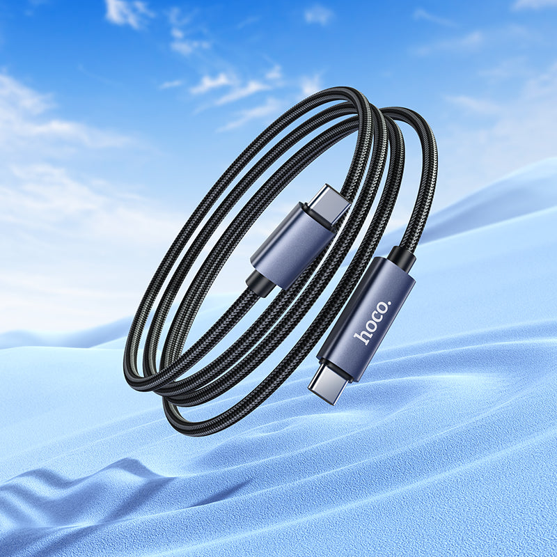 Hoco X112 USB-C to USB-C 60W screen display charging data cable - Black