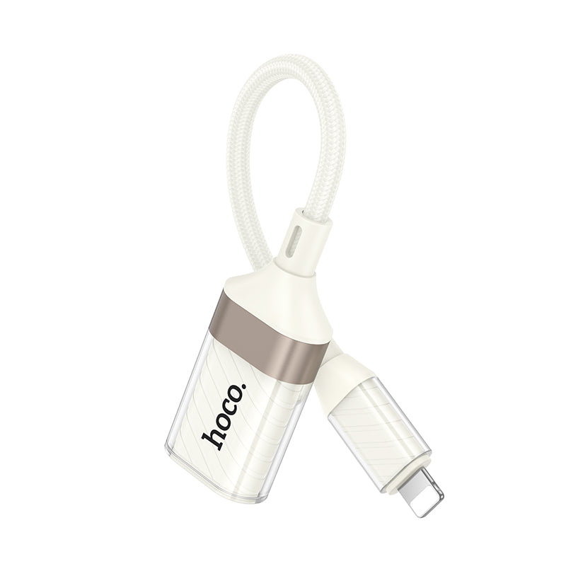 Hoco UA39 Crystal Lightning male to USB-A female 2.0 adapter - Apricot