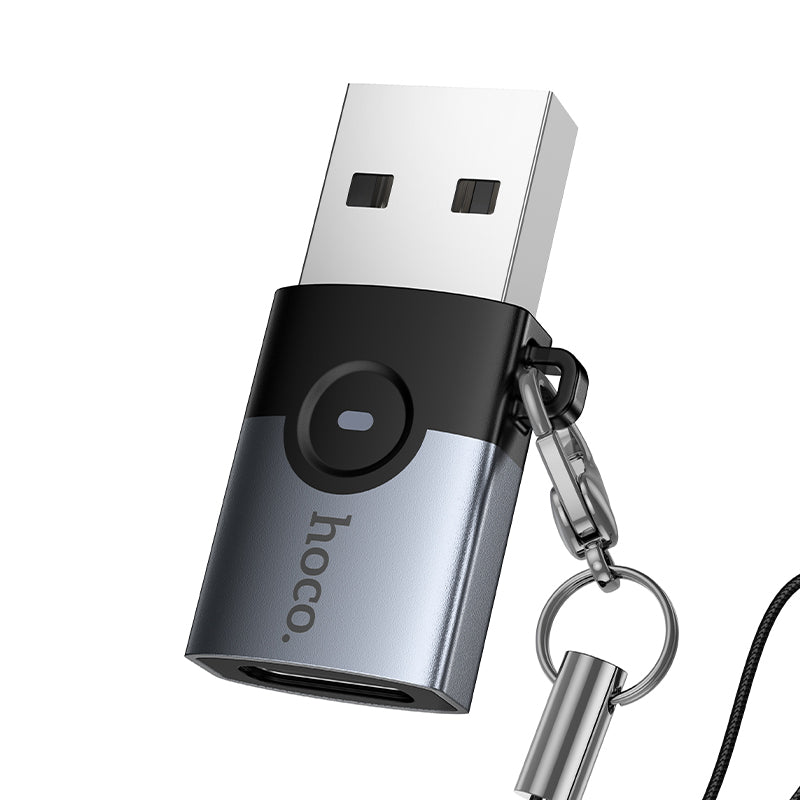 Hoco UA46B Victory USB male to USB-C female adapter - Black
