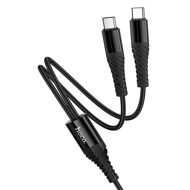 Hoco X123 Victory 2-in-1 charging cable(C to C+C) - Black